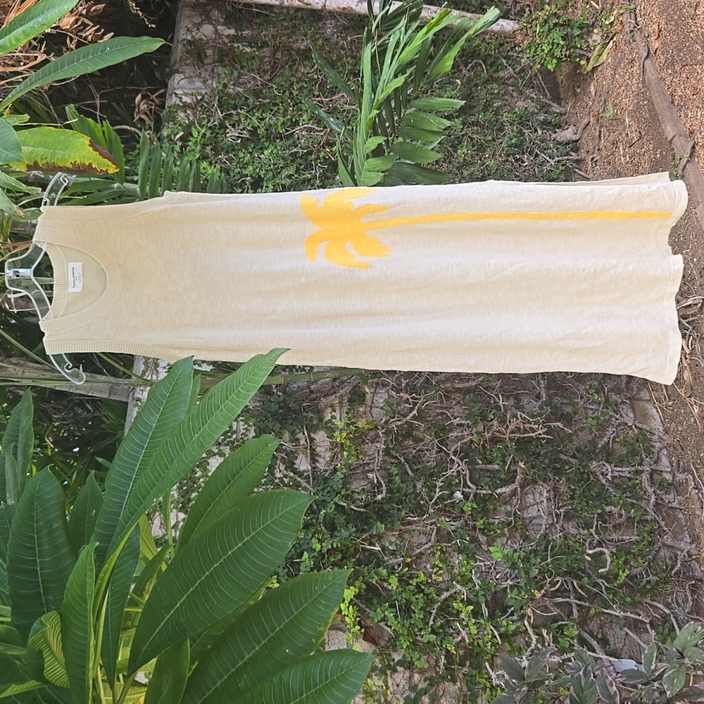 Spiritual Gangster Linen Blend Palm Lucy Tank Midi Dress
